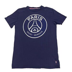 PSG Soccer Football Blue T-Shirt Paris Saint Germain Size Medium